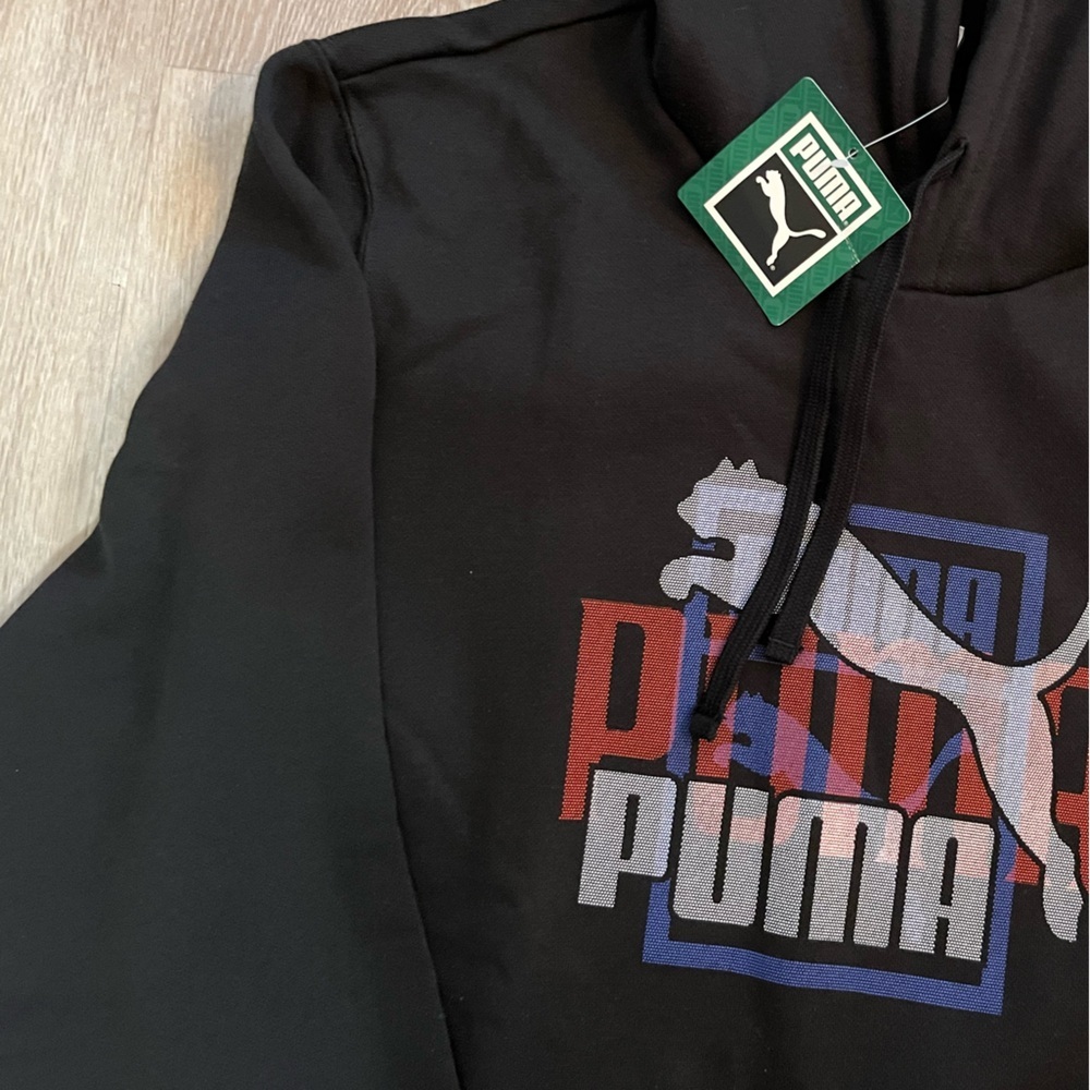 Puma Black Graphic Hoodie for Men - Picture 2 of 3